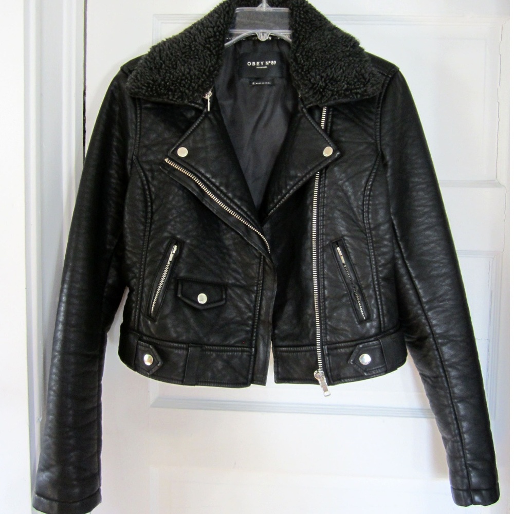 OBEY Eddie Faux Leather Jacket | Vegan Moto Jacket